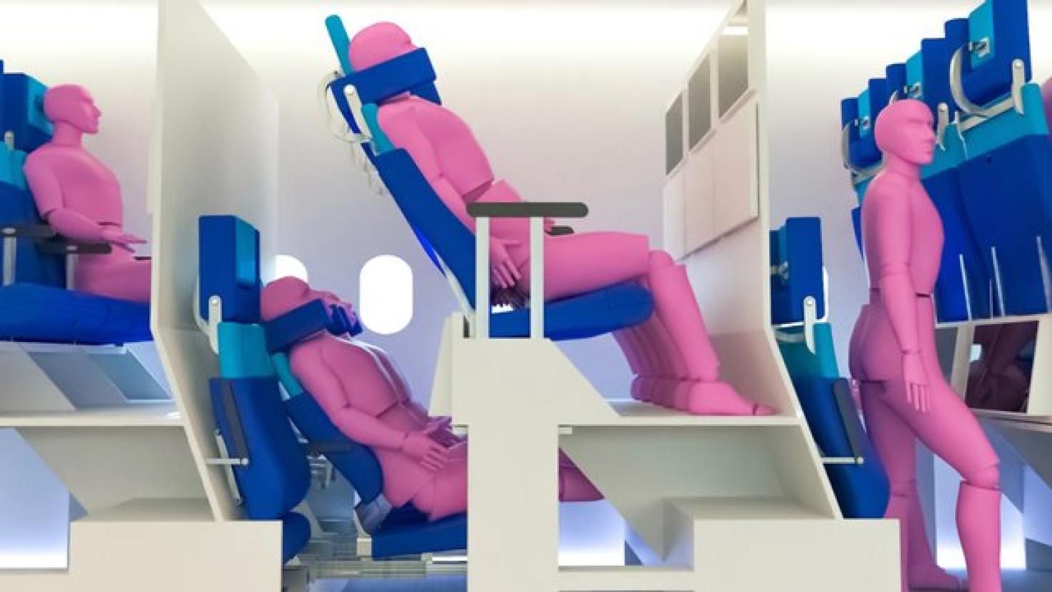 Двухуровневые кресла в самолете