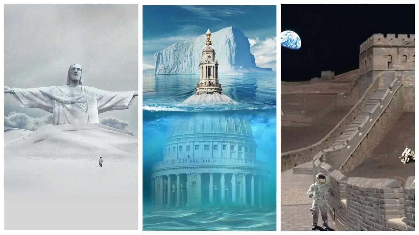 Как бы выглядели знаменитые достопримечательности, если изменить их местоположение Как бы выглядели знаменитые достопримечательности, если изменить их местоположение