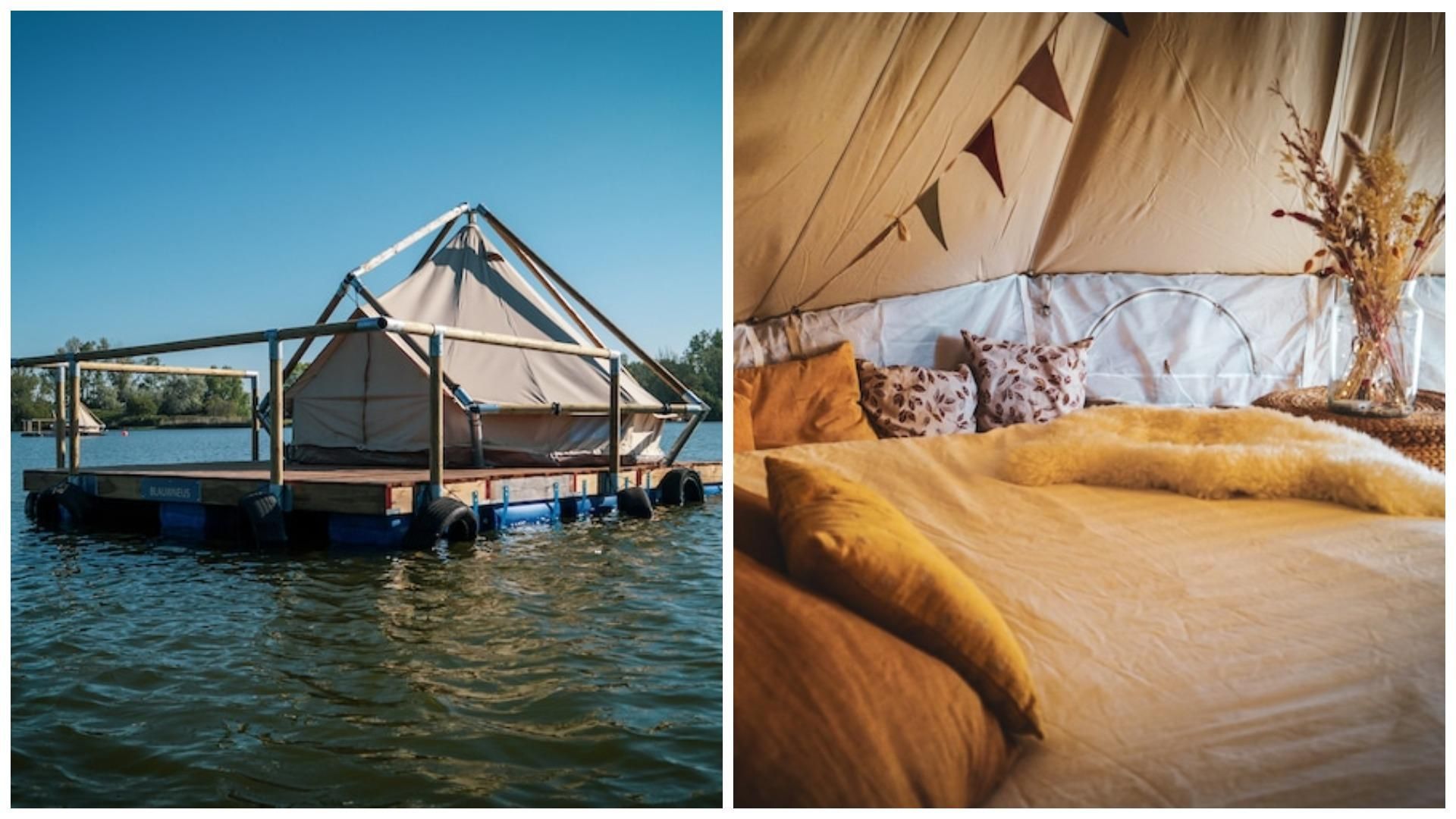 Готель на плотах посеред озера в Бельгії Готель на плотах посеред озера в Бельгії