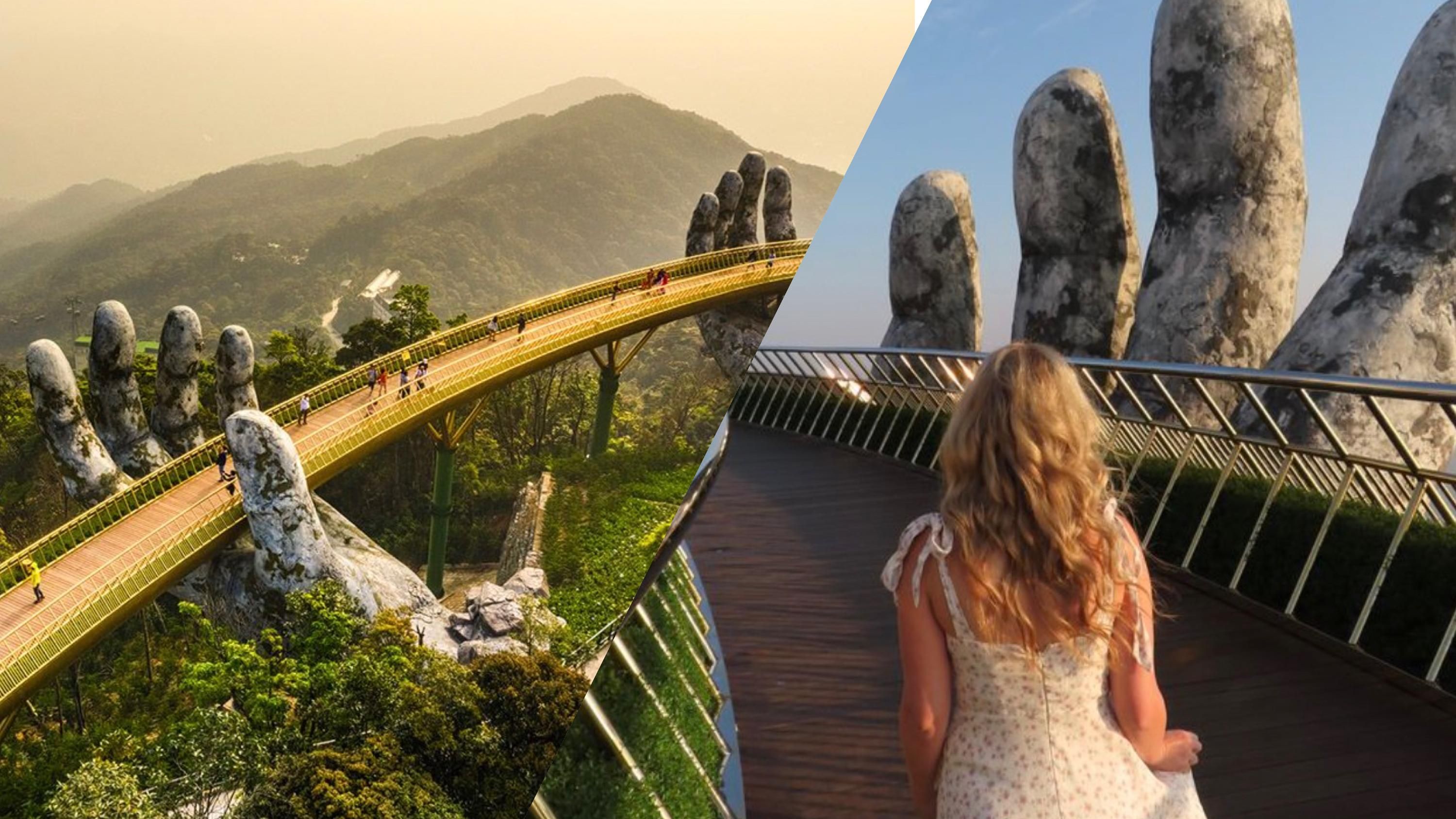 Золотой мост во Вьетнаме, который стоит "на руках"